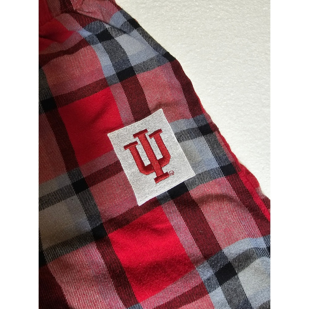 Indiana University Hoosiers Women Red Plaid Pajama Pants Bottom‎ Drawers Small - Picture 3 of 5